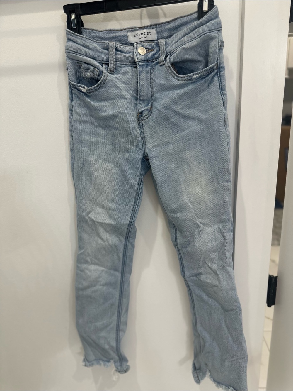 Lover + Friends Light Blue Skinny Jeans with Raw Hem